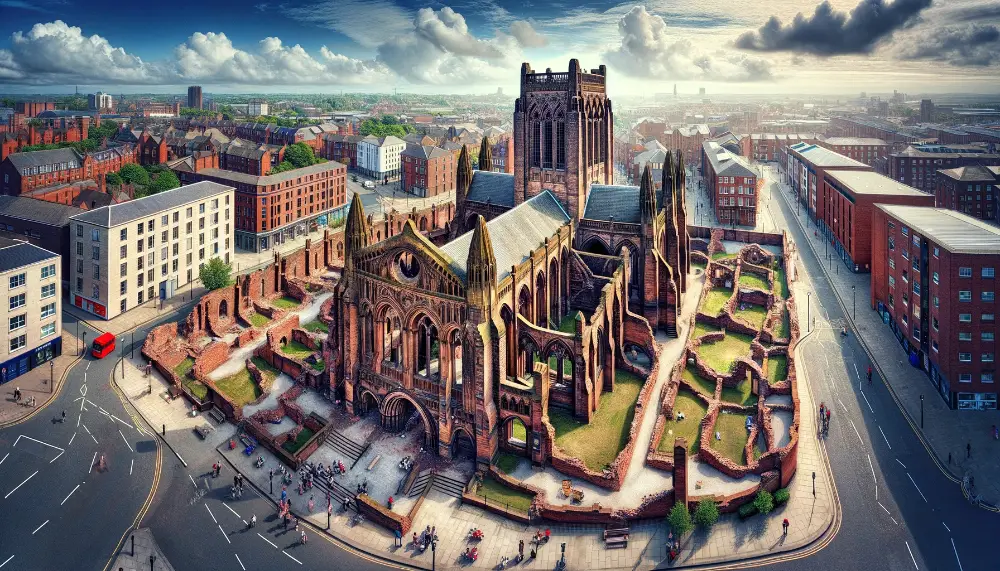Church of St Luke in Liverpool 1 A panoramic view of the Church of St Luke in Liverpool England showcasing its historical and architectural significance. The church famously known