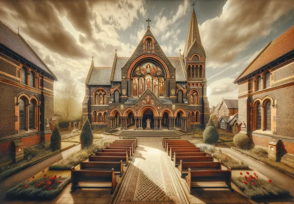 Church of St. Agnes and St. Pancras 1 A wide format image of the Church of St. Agnes and St. Pancras in Liverpool highlighting its architectural beauty and spiritual significance. The chu